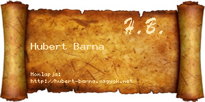 Hubert Barna névjegykártya