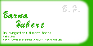 barna hubert business card